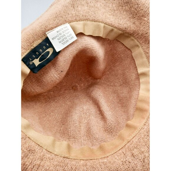 Bucket Hat August Vintage Wool Blend Wide-Brim Beige Women Fashion Accessory - Picture 10 of 11